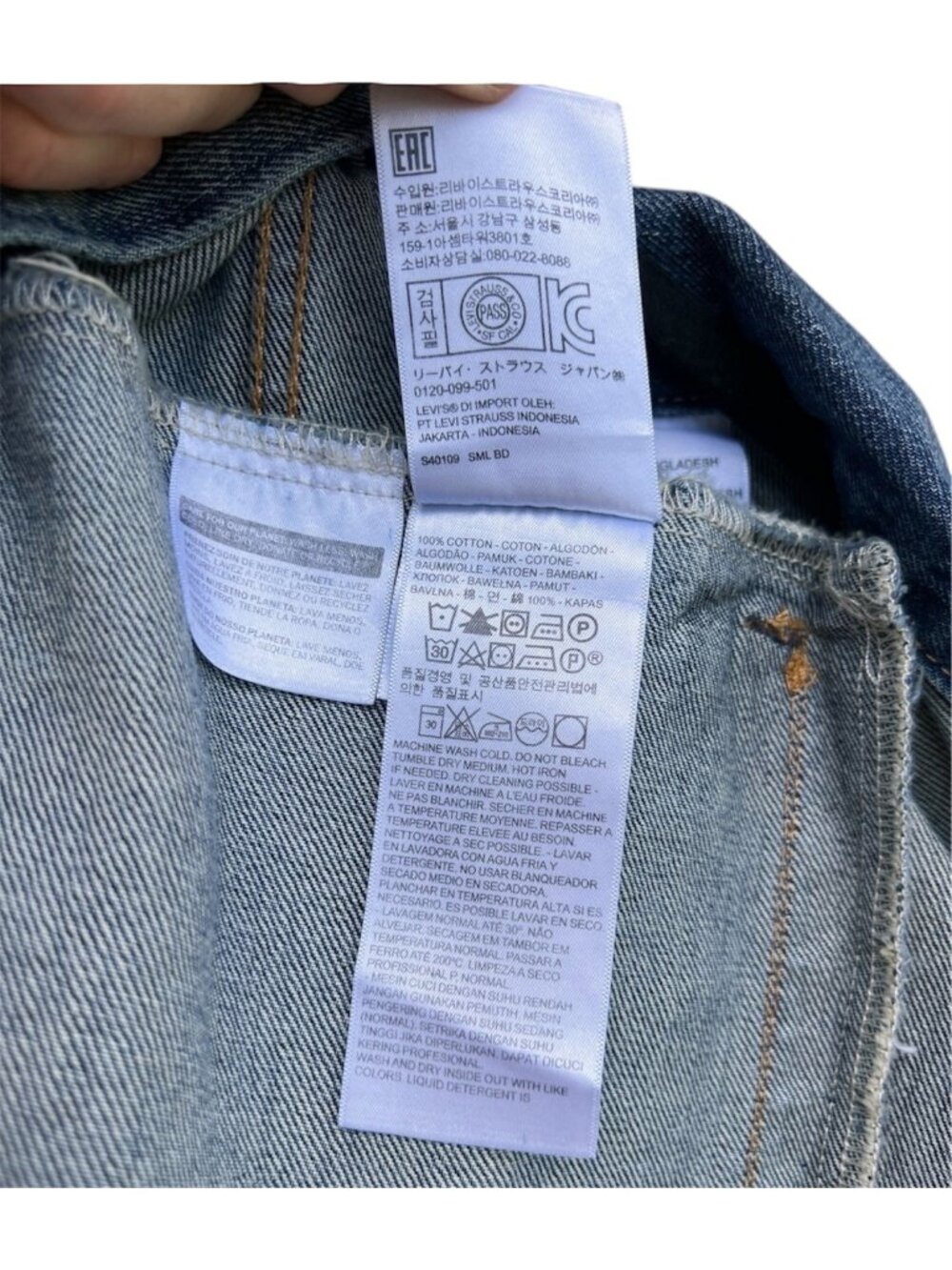 Levis Womens XXL Denim Jacket 72334 Button Front Pockets Mid-Wash Blue Cotton - Picture 5 of 11